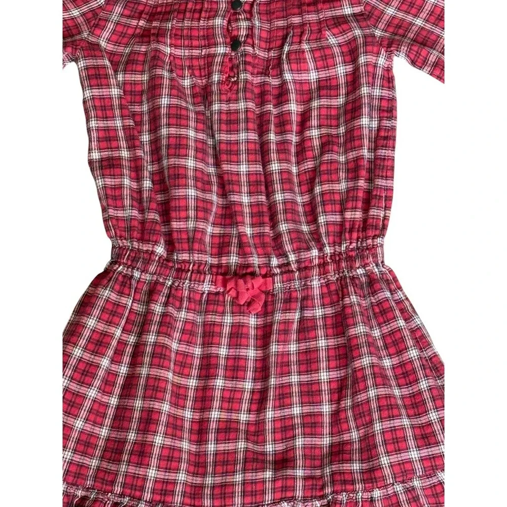 Gap Kids Red Tartan Plaid Dress 5 years Long Sleeve Back to School Y2K